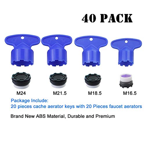 Weimeet 20 Pieces Cache Faucet Aerator Key Removal Wrench Tool With 20 Pieces Faucet Aerator For M 16.5 18.5 21.5 24 Cache Aerators #TOP4