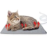 PETZOOKA Pet Heating Pad for Cats and Small Dogs,Heated Cat Bed,Auto Temperature Control Waterproof Indoor Electric Pet Heating Pads for Cats with Chew Resistant Cord,16 * 12inch