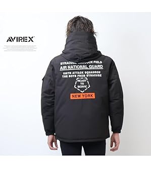AVIREX アヴィレックス ナイロン ダウン ジャケット ブラック ロゴ AVIREX アビレックス アヴィレックス ダウンジャケット ANG
