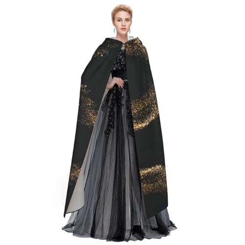 Capa con capucha de Halloween para adultos disfraz cosplay de carnaval negro 3