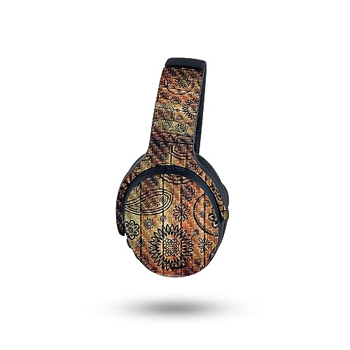 Image of MightySkins Carbon Fiber Skin Compatible with Skullcandy Crusher ANC 2 - Wooden Floral | Protective, Durable Textured Carbon Fiber Finish | Easy to Apply