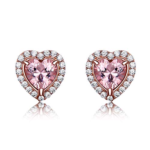 Boucles d'oreilles cœur argent et morganite rose au raffinement unique