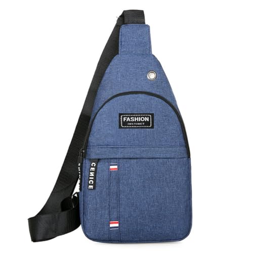 Mini Mochila Pochete Bolsa Tiracolo Transversal Ombro Masculina Feminina Saída Fone de Ouvido Impermeavel Shoulder Bag Academia Esportiva. (Azul-Marinho)