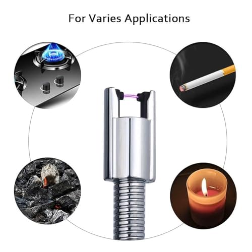 Image of Eumqestoer Electric Arc Gas Lighter - Rechargeable Plasma for Cooking, Kitchen, Pooja Candles - USB Charging, Windproof, Long-Lasting 360 Flexible (Multicolor)