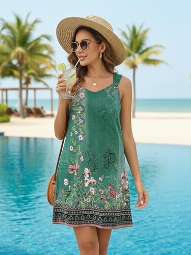 Image of Disamer Summer Dresses for Women 2026 Sundresses Sleeveless Beach Swimsuit Cover Ups Spring Casual Tank Tshirt Sun Dress