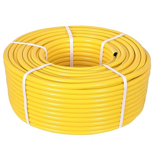 TW Wholesale 30 Metre Yellow Garden Hose Pipe - 30M Reinforced Heavy Duty Anti-Kink Watering Solution Ideal for Watering, Gardening, and Cleaning Tasks