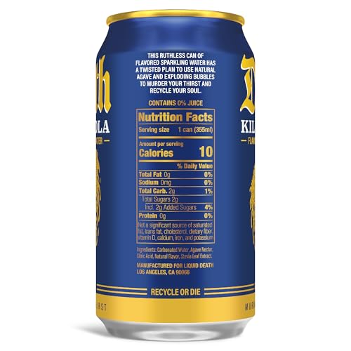 Image of Liquid Death Soda-Flavored Sparkling Water - Killer Cola, Less Sugar*, Huge Flavor, No Caffeine, No Artificial Sweeteners, 12 Fl Oz (Pack of 12)