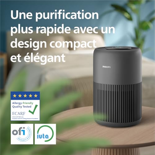 PHILIPS Purificateur d'air série 900 - HEPA NanoProtect + filtre à charbon actif, CADR 250m³/h pour 65m², silencieux, intelligent et économe en énergie (AC0951/13) – Image 5
