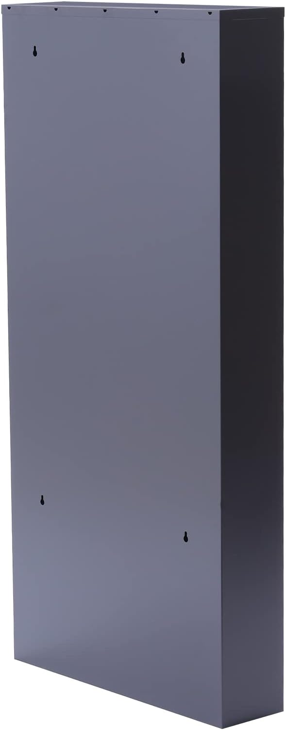 Shoe Storage Cabinet with 3 Flip Drawers, Hidden Shoe Rack Organizer Cabinets with Concealed Handle, Wall Mount Metal Narrow Shoe Cabinet for Living Room, Bedroom, Hallway (Grey)