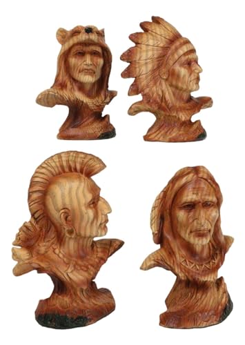 Set de 4 Figuras Jefe Tribal Sioux de 4" miniatura 5