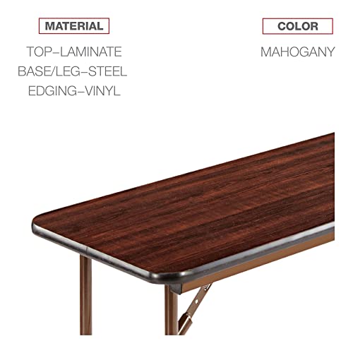 Alera Ft726018My 59.88 In. W X 17.75 In. D X 29.13 In. H Rectangular Wood Folding Table - Mahogany #TOP3