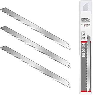 JIAYOUBAO Stainless Steel Reciprocating Saw Blades 12 Inch,3TPI Big Tooth Unpainted for Food Cutting,Turkey,Frozen Meat,Bone Cutting,Cured Ham,Big Animals,Beef, Sheep,Bone 3 Pack