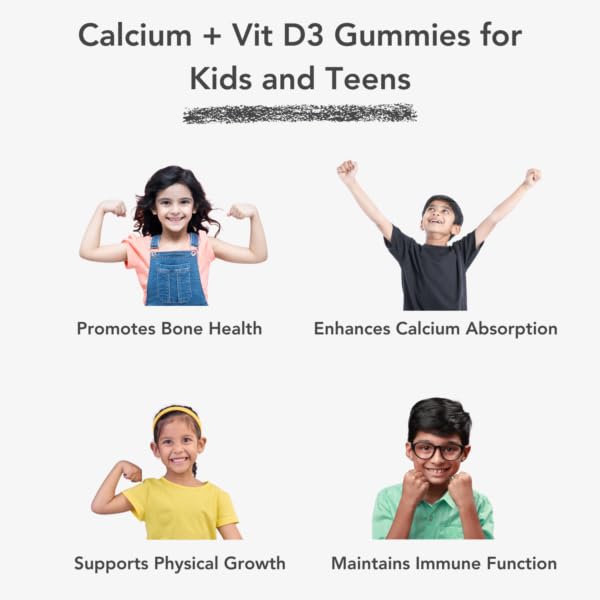 Image of Junior Vitality Burst, Calcium, Vitamin D3 & Omega-3 Supplement (4+), 30-Day Health Boost in Strawberry & Mango Flavours, 100% Veg, Delicious & Nutritious Daily Support