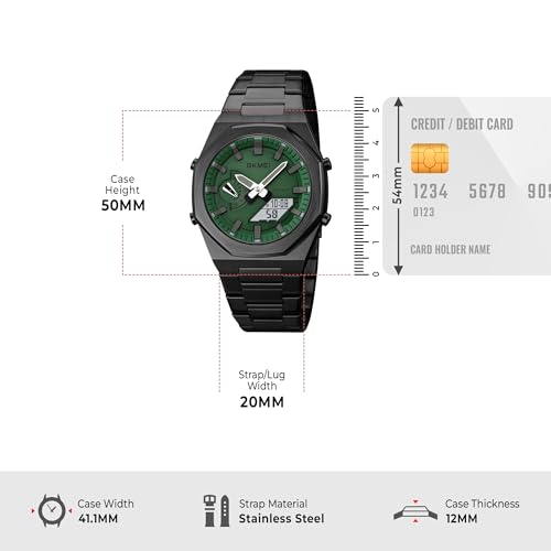Image of SKMEI Stainless Steel Men Analog Watch Dual-Display Electronic Watch with Luminous 30M Waterproof Watch Fashion Multifunctional Sports Watch for Men- 1816