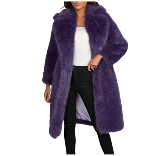 Generisch Bonprix Women's Coat Solid Jacket Faux Long Sleeve Zip Outerwear Long Coat Thin Fleece Jacket, purple, XXL Generisch Bonprix Women's Coat Solid Jacket Faux Long Sleeve Zip Outerwear Long Coat Thin Fleece Jacket, purple, XXL