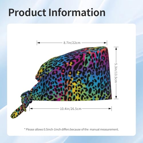 Image of Working Cap Scrub Cap with Sweatband Adjustable Unisex Women Tie Back Hat Nurse Surgical Caps
