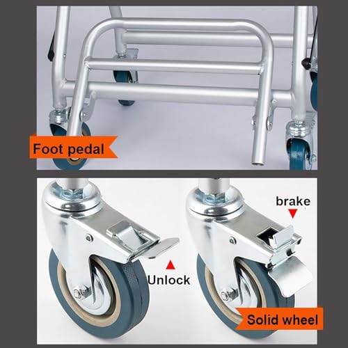 Tabouret de douche pour fauteuil roulant pliable avec roulettes
