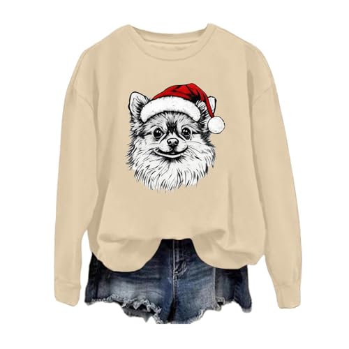 Christmas Sweatshirts for Women Cute Dog Graphic Crewneck Xmas Pullover - image 4