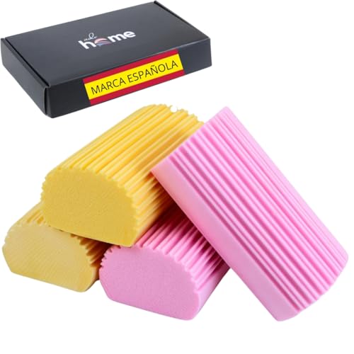 ADV HOME Set 4 Unidades Esponja Atrapapolvo Reutilizable en Bolsa Individual- Esponja Magica Limpieza- Plumero Atrapapolvo Absorbente - Esponja para Limpieza del hogar, Plumero humedo Esponja