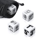 Landhoow 3 Pcs Dinner and a Movie Decider Dice Valentines Day Gifts for Him Her Decision Dice with a Black Velvet Storage Bag for Couples Games Wedding Honeymoon Anniversary Present, 0.8 Inch