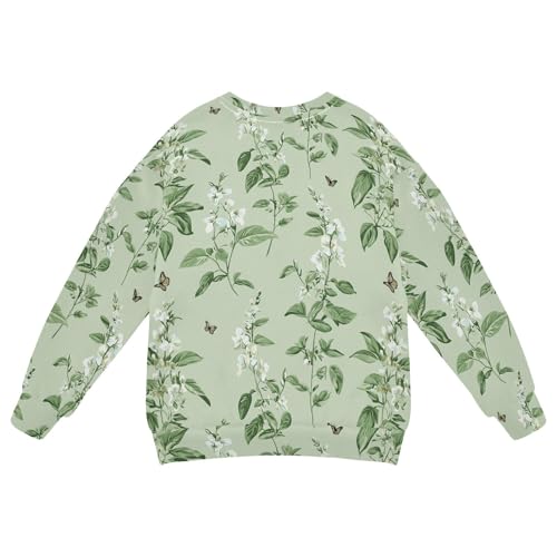 JUNZAN Aesthetic Basil Sage Green Little Kids Sweatshirt Hoodie Long Sleeve Hoodie for Boys Camping 4T2