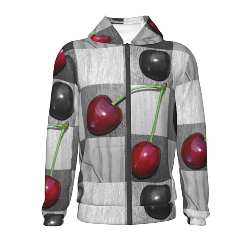 Cherries laid Kids Pullover Hoodies Boys Zip Up Sweatshirts Girls Athletic Clothes with Pocket2