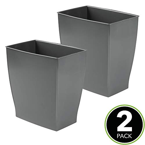 image for mDesign Rectangular Trash Can Wastebasket, Small Garbage Container Bin