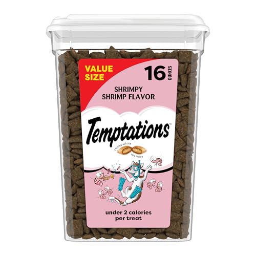Temptations Classic Crunchy and Soft Cat Treats, Shrimpy Shrimp Flavor, 16 oz. Tub