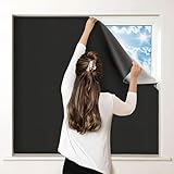 Oxford Fabric Blackout Door Curtain Portable, Freely DIY Cut Curtain with 99% Blackout (Black)