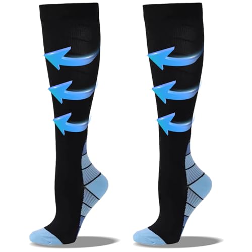 YAOYYG 1 Pare Medias De Compresion, Calcetines Compresion Running Mujer Y Hombre, Para Running,Ciclismo, Deporte, Trotar, Correr, Volar, Viajar