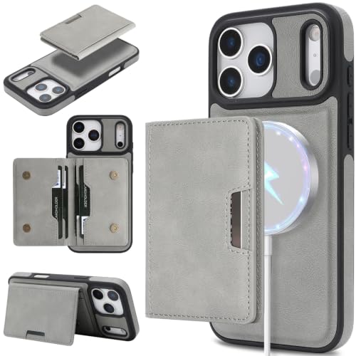���̓}�O�l�b�g 2in1 �����^ �J�[�h���[ iPhone 17 Pro Max �p �P�[�X Magsafe�Ή� �X�g���b�v�z�[�� ���C�����X�[�d�Ή� ���U�[ �X�}�z�X�^���h �}�O�l�b�g���J�[�h�P�[�X �A�C�t�H�� �J�o�[ �O���[