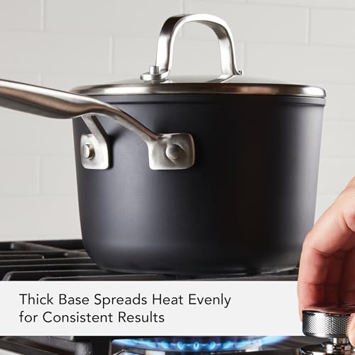 Image of KitchenAid Hard-Anodized Induction Sauce Pan with Lid, 2-Quart Saucepan