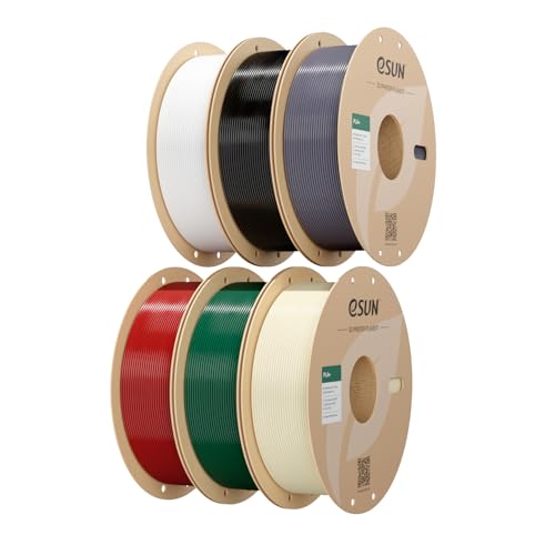 Image of eSUN PLA+ Filament 1.75mm 1KG*6 Bundle Set, 3D Printer Filament Cardboard Spool(2.2lbs) PLA Plus Filament, Fits for Most FDM 3D Printers, Basic 6 Colors