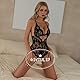 GIVTULIP Damen Sexy Body Dessous Rückenfreies Spitze V-Ausschnitt Babydoll Einteiliger Negligee Erotische Nachtwäsche Transparent Teddy Bodysuit One Piece Verstellbare Offen Lingerie Hot Unterwäsche