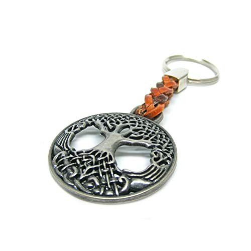 Portachiavi Anello Portachiavi"Albero Della Vita" In Argento - Un Gioiello Particolare, Che Trasmette Forza. 7 Cm Più Anello 2,5 Cm
