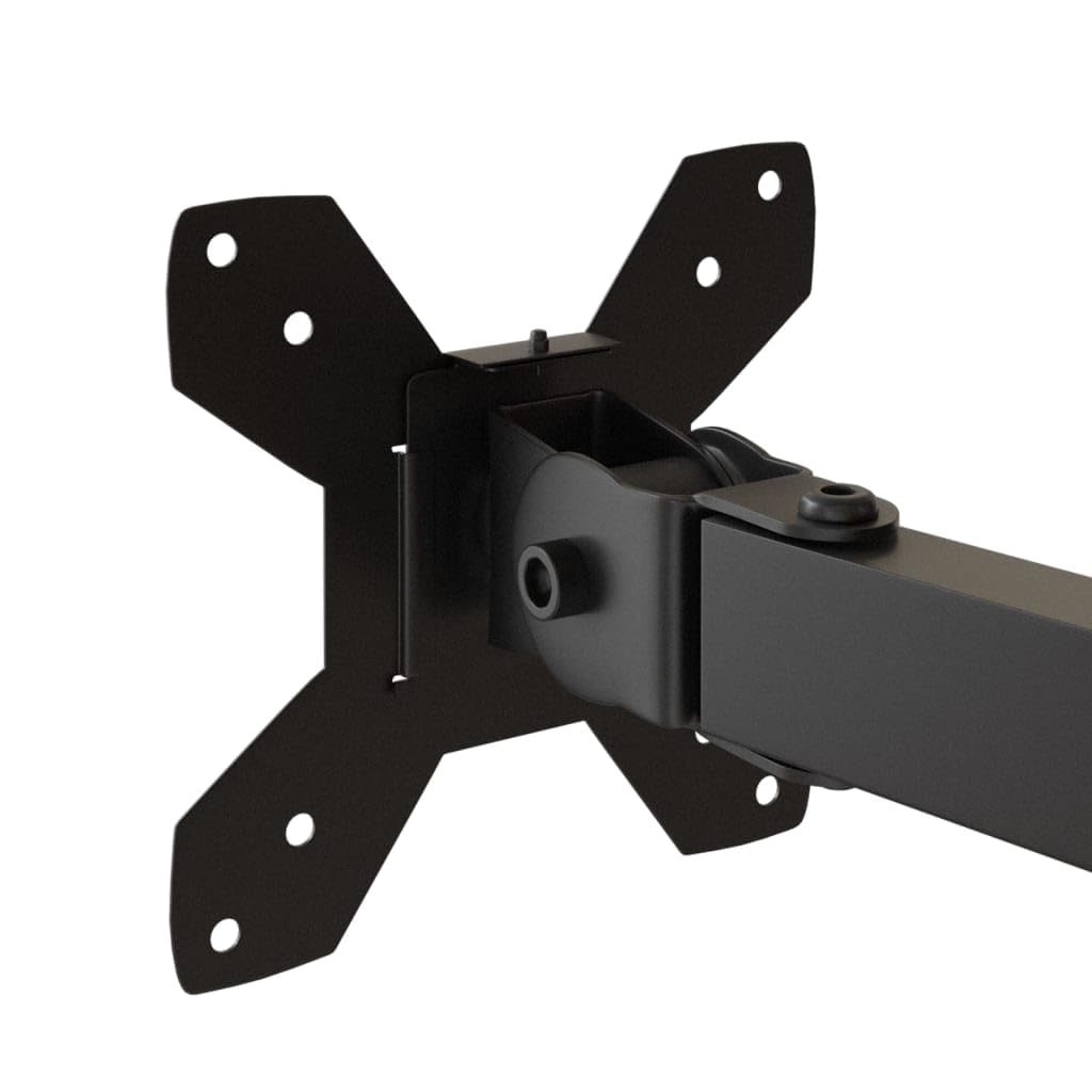 Supporto per monitor in acciaio nero, VESA 75/100 mm, regolabile, con inclinazione, braccio girevole, rotazione, estensibile, per monitor a schermo piatto, TV, ufficio, gaming, soggiorno