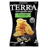 One 5 oz. bags of TERRA Plantains Chips Made with real plantains Kosher and grain free non-GMO Project verified 0mg of cholesterol and 0g of trans fat per serving and no artificial flavors or artificial preservatives