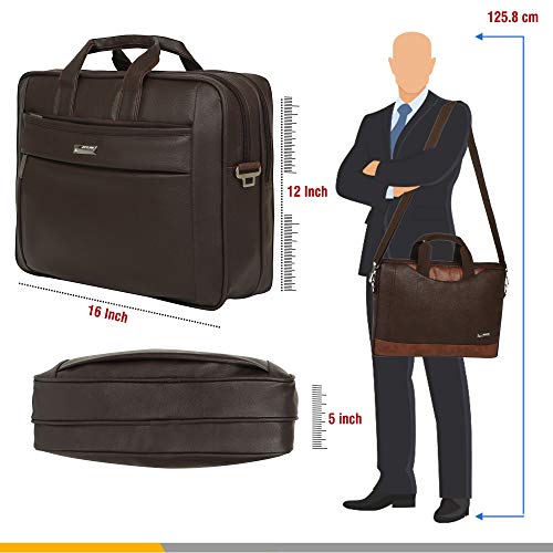 Zipline Laptop bags for men office use | Faux Leather Laptop Bag for Man - Fits 14/15/15.6 inch Laptop/Macbook/Macbook Pro/Tablet Messenger Bags for Mens (1-Brown Bag)