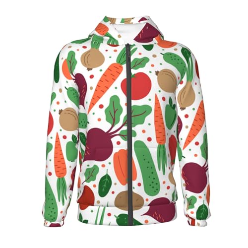 Vegetables Kid Hoodies Boys Zip Up Sweatshirts Girls Pullover with Pocket2