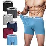 IGOLUMON Bamboo Mens Boxers Shorts Multipack Soft Comfortable 6 Pack Mens Underwear Trunks Briefs with Open Fly - No Itchy Labels - Moisture Wicking
