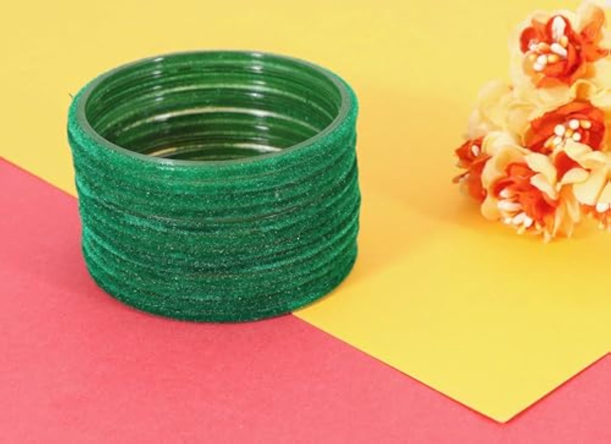 Glass Velvet Bangles Set of 24, (Glass Velvet--2.4)