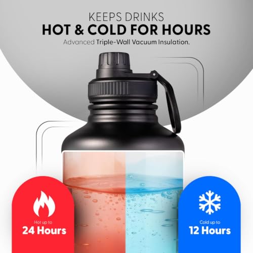 Image of DOCAT Water Bottle 2 Litre, Stainless Steel Sipper Water Bottle, Leak Proof Lid, Rust Proof, 24 Hours Hot and Cold Thermosteel Vacuum Insulated Water Bottle for Travel, Home, Gym, Office