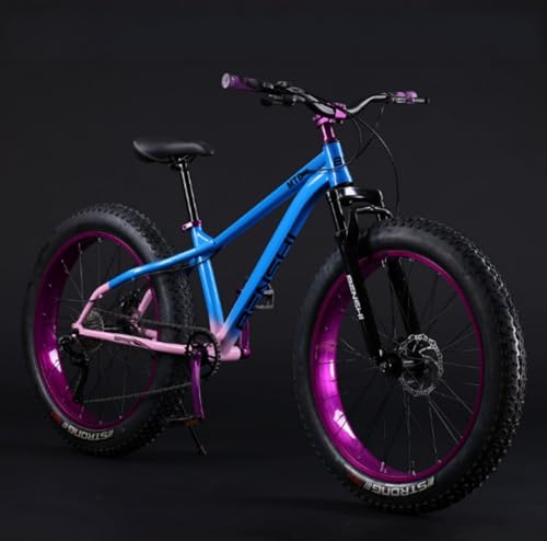 Dazzix20/24/26インチ 21/27/27速バイパースノーモービル4.0ワイドラージホイールファットタイヤバイク可変スピードマウンテンバイク学生用バイク (26インチ/24速,ブルー)