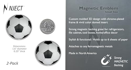 Imán decorativo deporte balón de fútbol 2 unidades miniatura 3