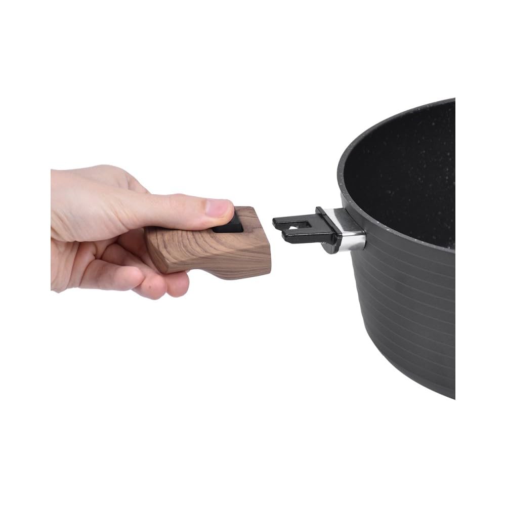 Durandal Faitout antiadhésif 24 cm Légende avec couvercle en verre inclus et poignées amovibles - Faitout 4,3L
