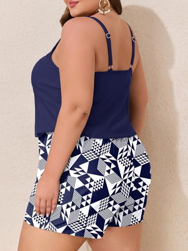 Image of Summer Mae Plus Size Swim Romper One Piece Swimsuit Women Blouson Bathing Suit with Pockets 2026 Modest Swimwear
