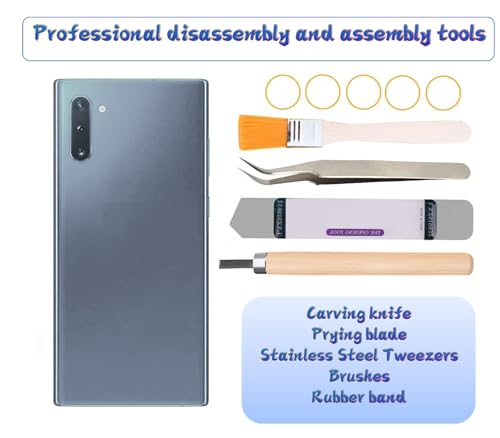 Image of Galaxy Note 10 Rear Back Cover Replacement with Pre-Installed Camera Lens+Tools+Pre-Adhesive for Samsung Galaxy Note 10 SM-N970 All Carriers (Black)