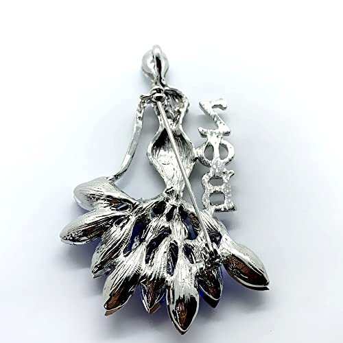 Shiny bling rhinestone inlaid greek letter ZETA ZPB sorority society girl metal brooch4