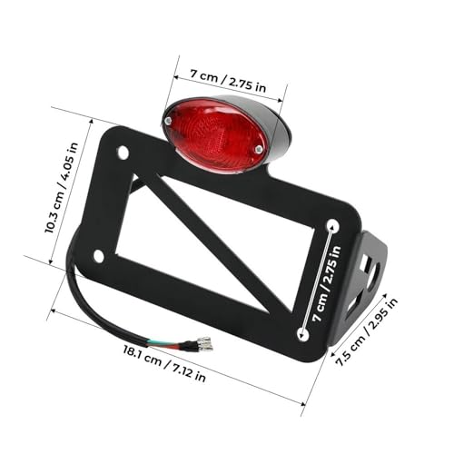 Support plaque d'immatriculation moto en acier rigide avec kit support lampe arrière robuste - 3