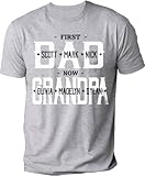 IZI POD - Personalized Custom First Dad Now Grandpa Kids Grandkids Name T-Shirt for Men, Custom New Grandpa Idea Birthday Christmas, Customized Dad Pops Papa Father's Day Shirt